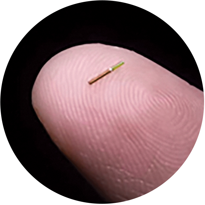 eyelash-size pressure sensor on a finger tip.