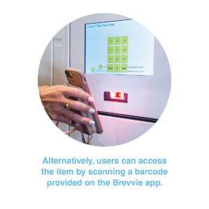 Alternatively, users can access the item by scanning a barcode provided on the Brevvie app.