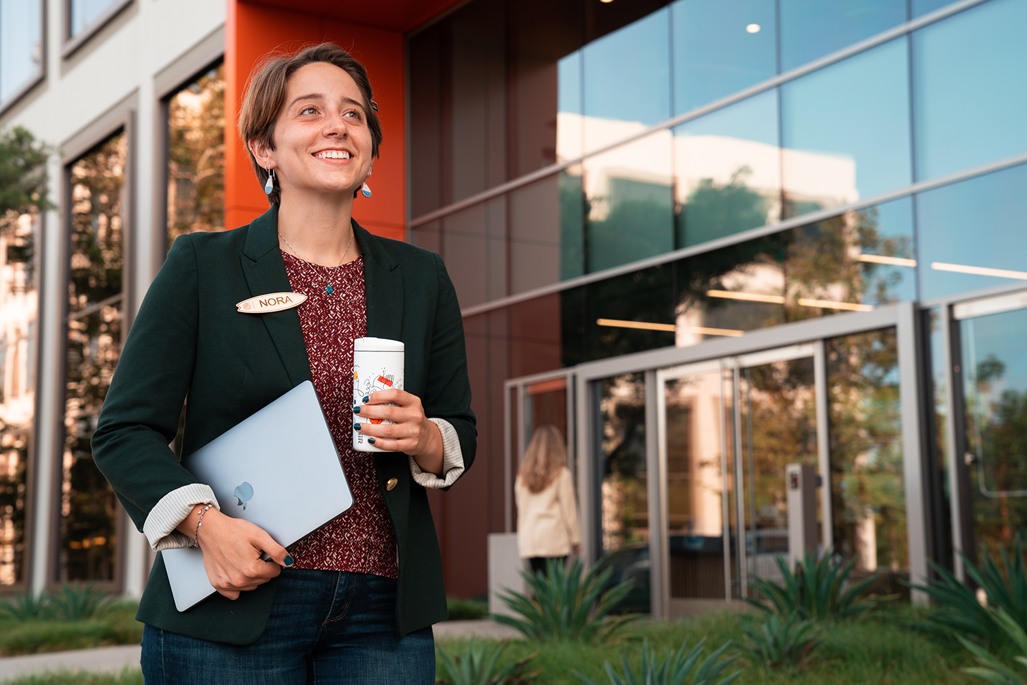  Nora Bradford, cognitive science Ph.D. student and Graduate Innovation Fellow works with Applied Innovation’s Marketing and Communications team on website analytics.